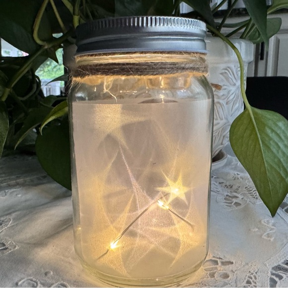 Decorative Mason Jar with LED Lights Handcrafted - Picture 5 of 9